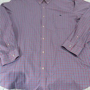 Vineyard Vines Pink and Blue Plaid Shirt